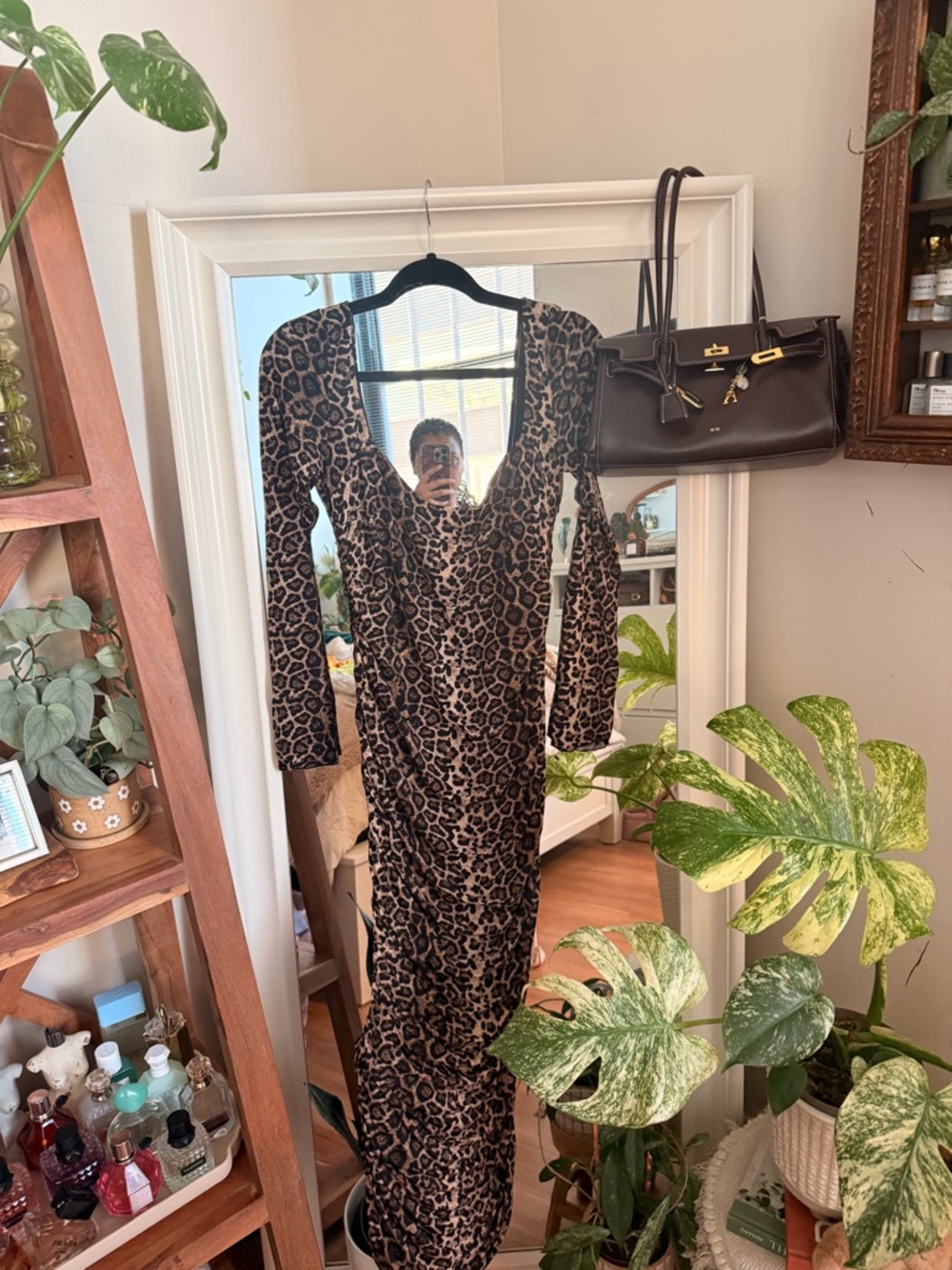 Oh Polly Leopard Print Maxi Dress - Brown & Black
